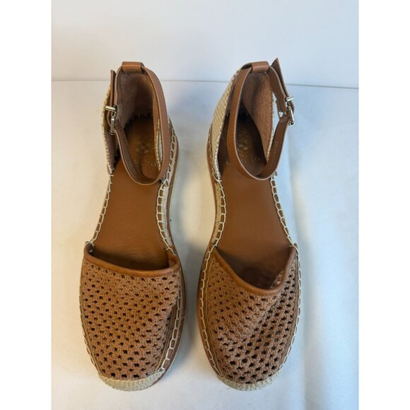 Vince Camuto Bredenna Espadrille Platform Sandals Size 8 Suede Brown Boho Ankle - Picture 3 of 12